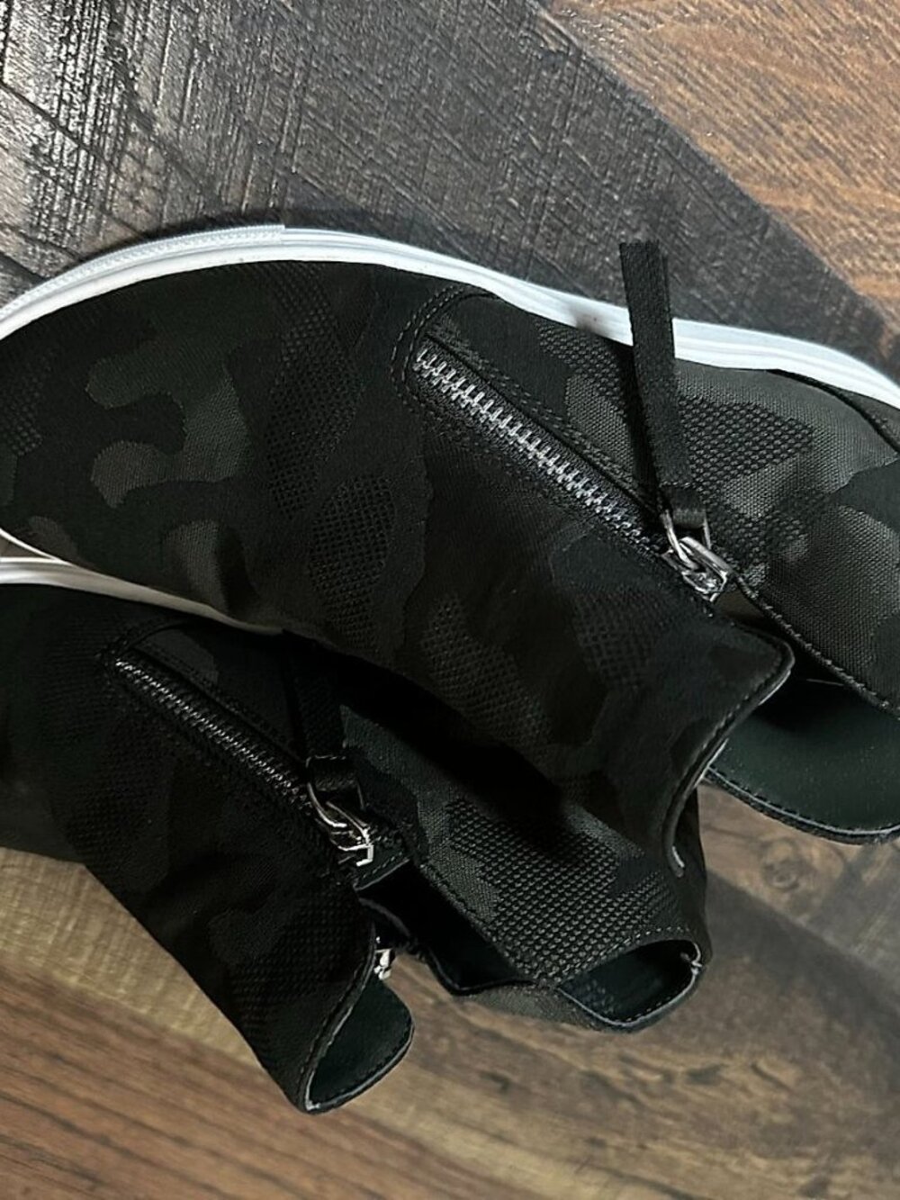Steve Madden Women's Camo Mesh Sneaker Booties with Side Zip, Size 5.5